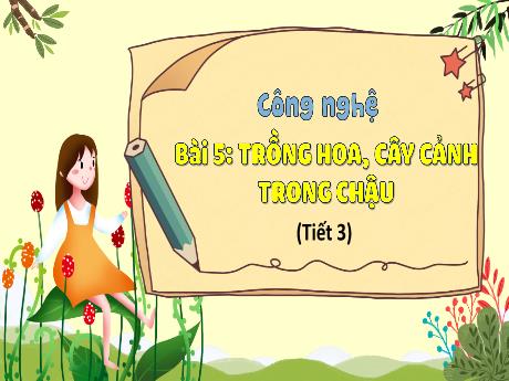 Bài giảng Khoa học Lớp 4 - Bài 5: Trồng hoa, cây cảnh trong chậu (Tiết 3)