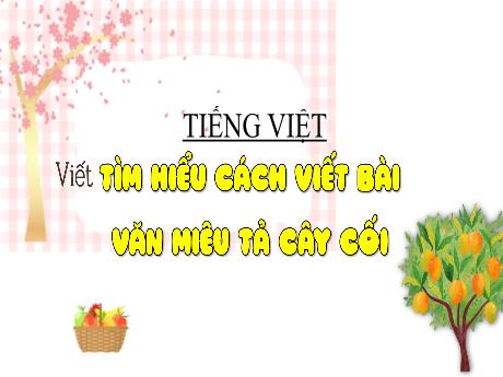 Bài giảng môn Tiếng Việt Lớp 4 - Viết: Tìm hiểu cách viết bài văn miêu tả cây cối (Tiết 3)