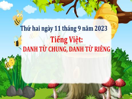 Bài giảng Tiếng Việt Lớp 4 - Danh từ chung, danh từ riêng - Năm học 2023-2024