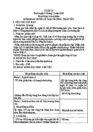 Kế hoạch bài dạy Lớp 4 - Tuần 10 (Thứ 2, 3) - Năm học 2024-2025 - Hà Thị Mỹ Hướng