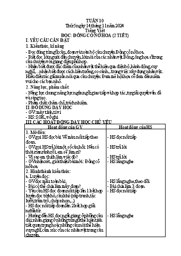 Kế hoạch bài dạy Lớp 4 - Tuần 10 (Thứ 5, 6) - Năm học 2024-2025 - Cao Thị Thủy