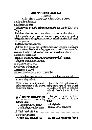Kế hoạch bài dạy Lớp 4 - Tuần 10 (Thứ 5, 6) - Năm học 2024-2025 - Trần Thị Hồng Hạnh