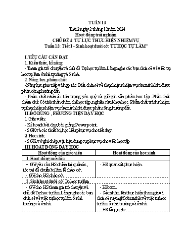 Kế hoạch bài dạy Lớp 4 - Tuần 13 (Thứ 2, 3, 4) - Năm học 2024-2025 - Hà Thị Lê Na