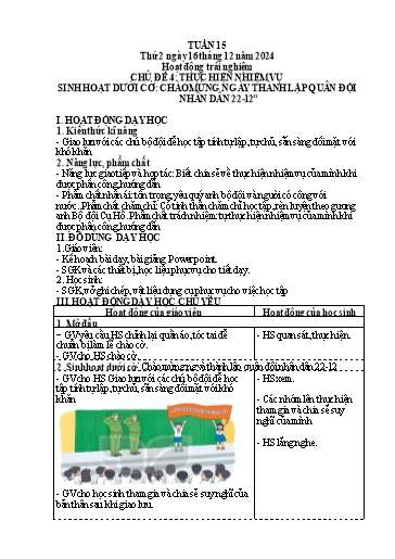 Kế hoạch bài dạy Lớp 4 - Tuần 15 (Thứ 2, 3, 4) - Năm học 2024-2025 - Hà Thị Lê Na