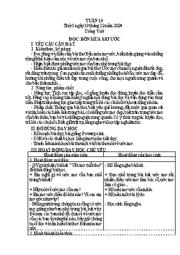 Kế hoạch bài dạy Lớp 4 - Tuần 15 (Thứ 5, 6) - Năm học 2024-2025 - Cao Thị Thủy
