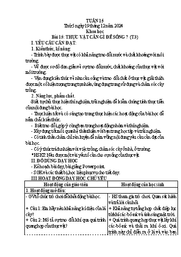 Kế hoạch bài dạy Lớp 4 - Tuần 15 (Thứ 5, 6) - Năm học 2024-2025 - Hà Thị Mỹ Hướng