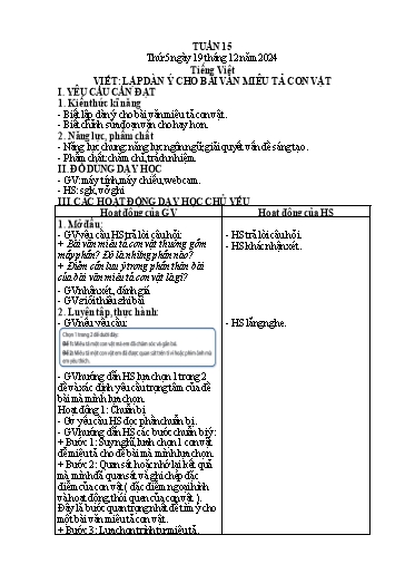 Kế hoạch bài dạy Lớp 4 - Tuần 15 (Thứ 5, 6) - Năm học 2024-2025 - Hà Thị Lê Na