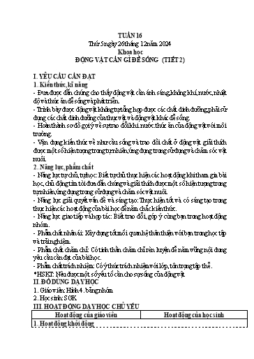 Kế hoạch bài dạy Lớp 4 - Tuần 16 (Thứ 5, 6) - Năm học 2024-2025 - Hà Thị Mỹ Hướng