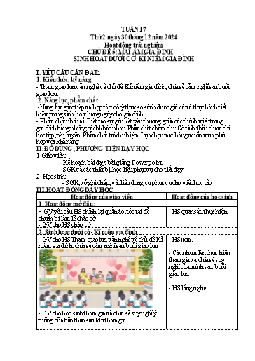 Kế hoạch bài dạy Lớp 4 - Tuần 17 (Thứ 2, 3, 4) - Năm học 2024-2025 - Cao Thị Thủy