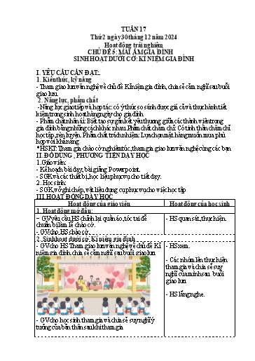 Kế hoạch bài dạy Lớp 4 - Tuần 17 (Thứ 2, 3, 4) - Năm học 2024-2025 - Hà Thị Mỹ Hướng