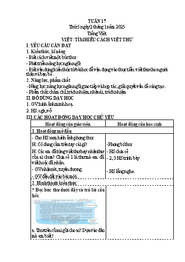 Kế hoạch bài dạy Lớp 4 - Tuần 17 (Thứ 5, 6) - Năm học 2024-2025 - Cao Thị Thủy