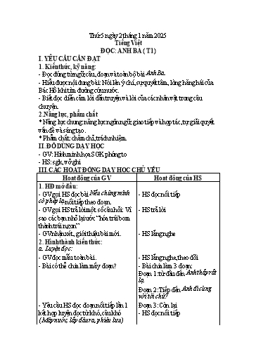 Kế hoạch bài dạy Lớp 4 - Tuần 17 (Thứ 5, 6) - Năm học 2024-2025 - Trần Thị Hồng Hạnh
