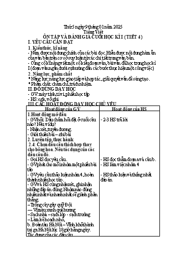 Kế hoạch bài dạy Lớp 4 - Tuần 18 (Thứ 5, 6) - Năm học 2024-2025 - Trần Thị Hồng Hạnh