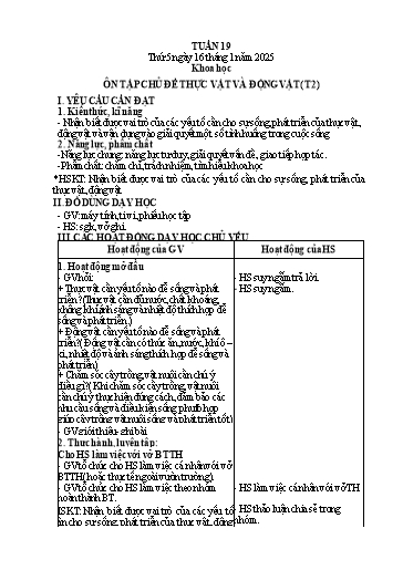 Kế hoạch bài dạy Lớp 4 - Tuần 19 (Thứ 5, 6) - Năm học 2024-2025 - Hà Thị Mỹ Hướng