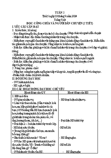 Kế hoạch bài dạy Lớp 4 - Tuần 2 (Thứ 5, 6) - Năm học 2024-2025 - Cao Thị Thủy