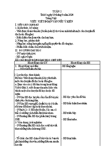 Kế hoạch bài dạy Lớp 4 - Tuần 2 (Thứ 5, 6) - Năm học 2024-2025 - Hà Thị Lê Na