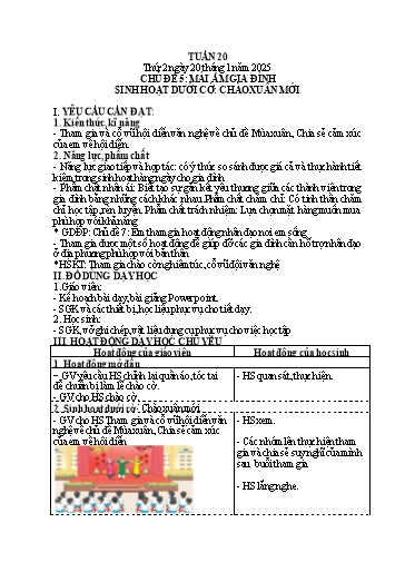 Kế hoạch bài dạy Lớp 4 - Tuần 20 (Thứ 2, 3, 4) - Năm học 2024-2025 - Hà Thị Mỹ Hướng