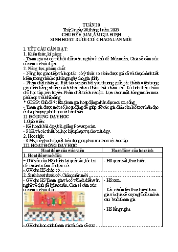 Kế hoạch bài dạy Lớp 4 - Tuần 20 (Thứ 2, 3, 4) - Năm học 2024-2025 - Hà Thị Lê Na