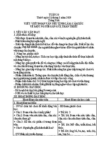 Kế hoạch bài dạy Lớp 4 - Tuần 20 (Thứ 5, 6) - Năm học 2024-2025 - Cao Thị Thủy