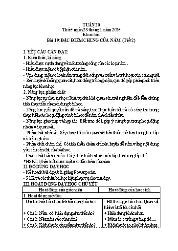 Kế hoạch bài dạy Lớp 4 - Tuần 20 (Thứ 5, 6) - Năm học 2024-2025 - Hà Thị Mỹ Hướng