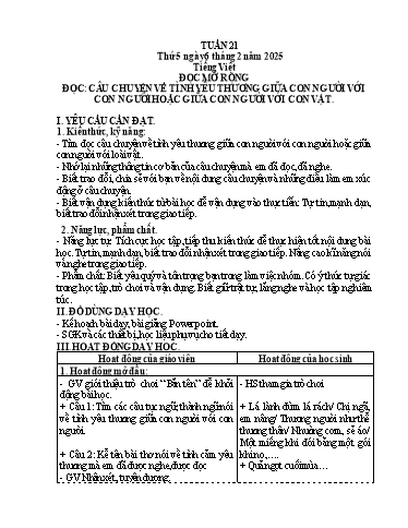 Kế hoạch bài dạy Lớp 4 - Tuần 21 (Thứ 5, 6) - Năm học 2024-2025 - Hà Thị Lê Na