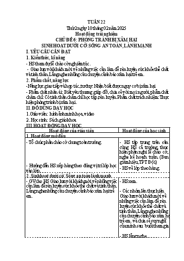 Kế hoạch bài dạy Lớp 4 - Tuần 22 (Thứ 2, 3, 4) - Năm học 2024-2025 - Cao Thị Thủy