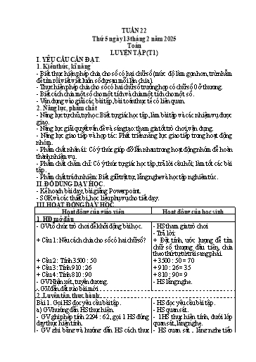 Kế hoạch bài dạy Lớp 4 - Tuần 22 (Thứ 5, 6) - Năm học 2024-2025 - Cao Thị Thủy