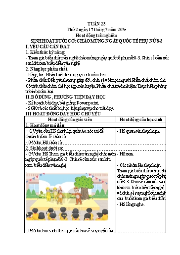 Kế hoạch bài dạy Lớp 4 - Tuần 23 (Thứ 2, 3, 4) - Năm học 2024-2025 - Cao Thị Thủy