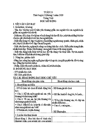 Kế hoạch bài dạy Lớp 4 - Tuần 23 (Thứ 5, 6) - Năm học 2024-2025 - Hà Thị Lê Na
