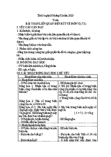 Kế hoạch bài dạy Lớp 4 - Tuần 23 (Thứ 5, 6) - Năm học 2024-2025 - Trần Thị Hồng Hạnh