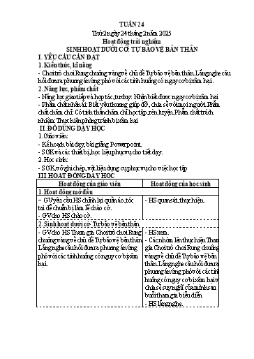 Kế hoạch bài dạy Lớp 4 - Tuần 24 (Thứ 2, 3, 4) - Năm học 2024-2025 - Cao Thị Thủy