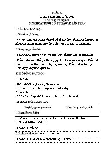Kế hoạch bài dạy Lớp 4 - Tuần 24 (Thứ 2, 3, 4) - Năm học 2024-2025 - Hà Thị Lê Na