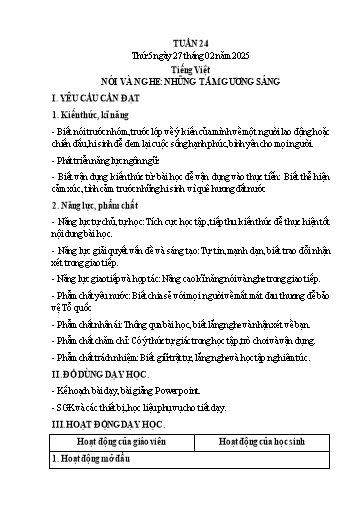 Kế hoạch bài dạy Lớp 4 - Tuần 24 (Thứ 5, 6) - Năm học 2024-2025 - Hà Thị Lê Na