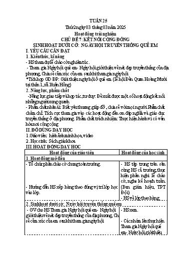 Kế hoạch bài dạy Lớp 4 - Tuần 25 (Thứ 2, 3, 4) - Năm học 2024-2025 - Hà Thị Lê Na