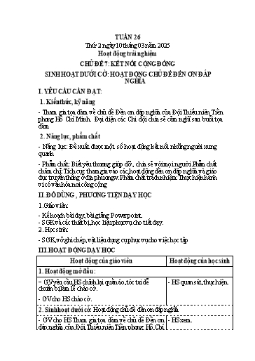 Kế hoạch bài dạy Lớp 4 - Tuần 26 (Thứ 2, 3, 4) - Năm học 2024-2025 - Trần Thị Hồng Hạnh
