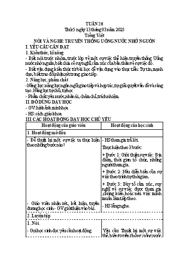Kế hoạch bài dạy Lớp 4 - Tuần 26 (Thứ 5, 6) - Năm học 2024-2025 - Hà Thị Lê Na