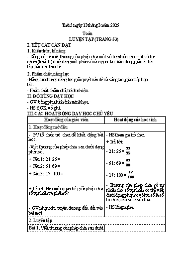 Kế hoạch bài dạy Lớp 4 - Tuần 26 (Thứ 5, 6) - Năm học 2024-2025 - Trần Thị Hồng Hạnh