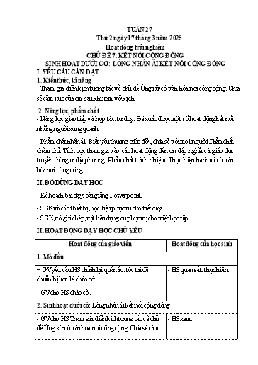 Kế hoạch bài dạy Lớp 4 - Tuần 27 (Thứ 2, 3, 4) - Năm học 2024-2025 - Hà Thị Lê Na