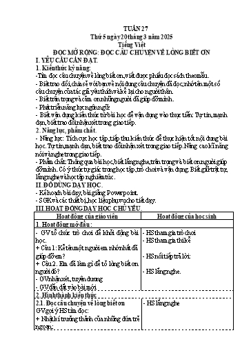 Kế hoạch bài dạy Lớp 4 - Tuần 27 (Thứ 5, 6) - Năm học 2024-2025 - Hà Thị Lê Na