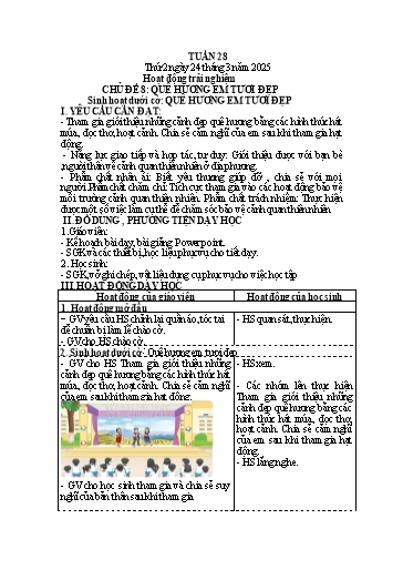 Kế hoạch bài dạy Lớp 4 - Tuần 28 (Thứ 2, 3, 4) - Năm học 2024-2025 - Trần Thị Hồng Hạnh