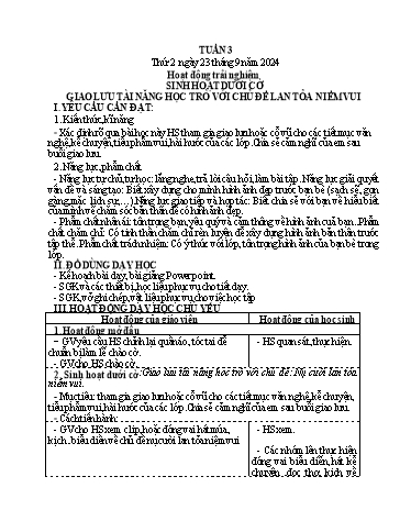 Kế hoạch bài dạy Lớp 4 - Tuần 3 (Thứ 2, 3, 4) - Năm học 2024-2025 - Trần Thị Hồng Hạnh