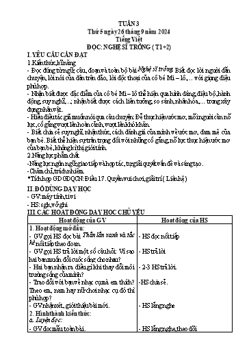 Kế hoạch bài dạy Lớp 4 - Tuần 3 (Thứ 5, 6) - Năm học 2024-2025 - Cao Thị Thủy