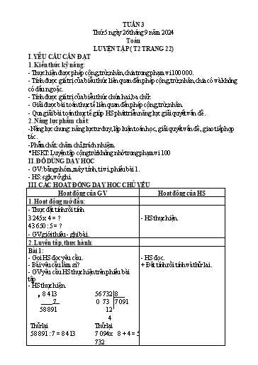 Kế hoạch bài dạy Lớp 4 - Tuần 3 (Thứ 5, 6) - Năm học 2024-2025 - Hà Thị Mỹ Hướng
