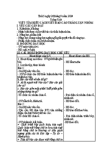Kế hoạch bài dạy Lớp 4 - Tuần 3 (Thứ 5, 6) - Năm học 2024-2025 - Trần Thị Hồng Hạnh