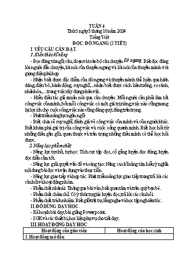 Kế hoạch bài dạy Lớp 4 - Tuần 4 - Năm học 2024-2025 - Cao Thị Thủy
