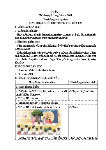 Kế hoạch bài dạy Lớp 4 - Tuần 5 (Thứ 2, 3, 4) - Năm học 2024-2025 - Hà Thị Lê Na