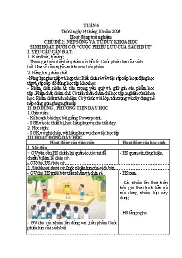 Kế hoạch bài dạy Lớp 4 - Tuần 6 (Thứ 2, 3, 4) - Năm học 2024-2025 - Trần Thị Hồng Hạnh