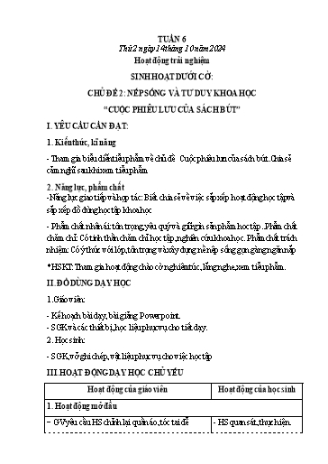 Kế hoạch bài dạy Lớp 4 - Tuần 6 (Thứ 2, 3) - Năm học 2024-2025 - Hà Thị Mỹ Hướng