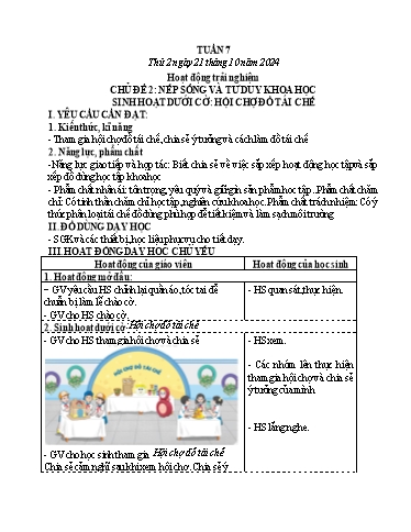 Kế hoạch bài dạy Lớp 4 - Tuần 7 (Thứ 2, 3, 4) - Năm học 2024-2025 - Trần Thị Hồng Hạnh