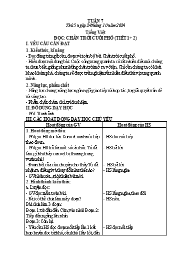 Kế hoạch bài dạy Lớp 4 - Tuần 7 (Thứ 5, 6) - Năm học 2024-2025 - Cao Thị Thủy